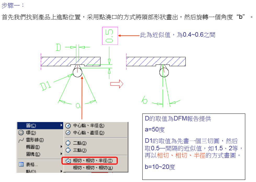 模具香蕉（牛角）進(jìn)膠的設(shè)計(jì)規(guī)范